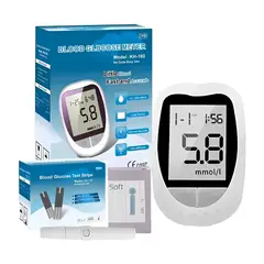 GENERICO - Kit De Glucometro Digital Con 50 Tiras y 50 Lancetas Portatil