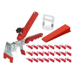 GENERICO - Nivelador de Pisos, Cerámica, Porcelanato y Baldosa 100 cuñas + 100 clips 1.5 + Pinza