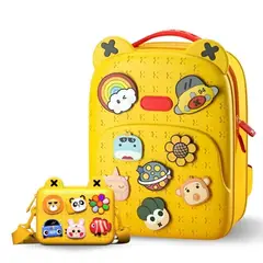 ZHOPI CO - Morral Infantil Con Cartuchera En Silicona Con Pines De Dibujos Animados