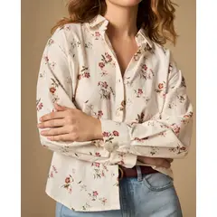 ESPRIT - Camisa Estampada para Mujer de Manga Larga y Corte Relajado