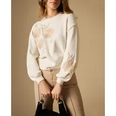 ESPRIT - Suéter para Mujer con Bordado Floral y Diseño Elegante