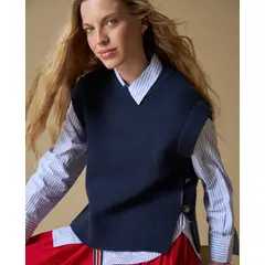 ESPRIT - Chaleco Tejido para Mujer de Corte Regular y Estilo Clásico