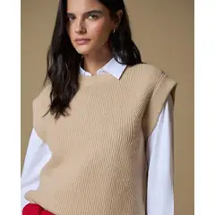 ESPRIT - Chaleco Tejido para Mujer de Corte Regular y Estilo Clásico