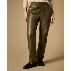 ESPRIT - Pantalón para Mujer con Acabado Tipo Cuero y Silueta Relajada