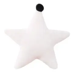GENERICO - Cojin Decorativo Infantil Diseño Estrella En Peluche Corto Color Blanco Decoración Hogar