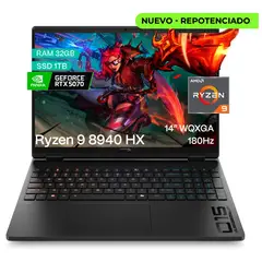 HYPERX - Portátil Gamer OMEN Ryzen 9 8940 HX 32GB RAM 1TB SSD 5070RTX