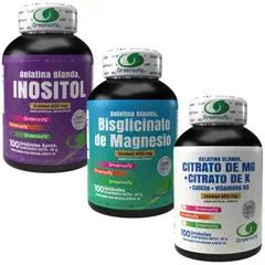 NATURAL MEDICINE - Inositol + Bisglicinato de Magnesio + Citrato de Magnesio y Potasio - Kit Magnesio Premium