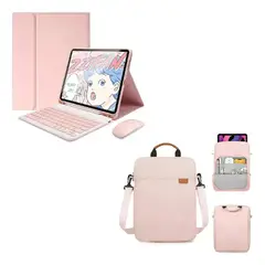 GENERICO - Forro Estuche Teclado Bluetooth + Mouse + Bolso para TABLET SAMSUNG S10-S9-S8-S7