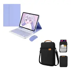 GENERICO - Forro Estuche Teclado Bluetooth + Mouse + Bolso para TABLET SAMSUNG S10-S9-S8-S7