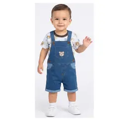 BABY KDS - Conjunto para Niño con Camiseta y Overol Jean | Tallas 1 a 3 Años