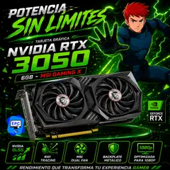 MSI - Tarjeta Gráfica NVIDIA RTX 3050 - 6GB - GDDR6 - GAMING X DUAL FAN