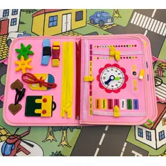 GENERICO - LIBRO SENSORIAL EDUCATIVO MONTESSORI PARA BEBÉS ROSADO