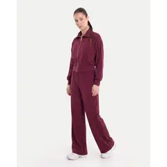 ATMOS - Buzo Full Zipper Piping Plush Para Mujer Vino