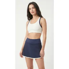 BELIFE - Top deportivo crudo con contraste azul para mujer