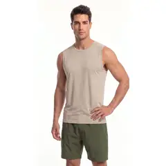 BELIFE - Camiseta deportiva manga sisa arena para hombre