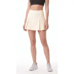 BELIFE - Falda deportiva ivory con ciclista interno para mujer