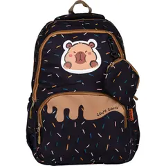 MULTIBAGS - MOCHILA MALETA MALETIN MORRAL BOLSO VIAJE CAPIBARA COLEGIO TRABAJO KAWAII-NEGRO