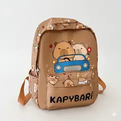 MULTIBAGS - MORRAL MOCHILA ESCOLAR INFANTIL CAPIBARA COLEGIO KAWAII-CAFE