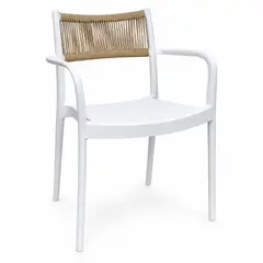 GENERICO - Silla Comedor Exterior Con Brazos Trani Para Restaurante Cafetería Terraza 75x53x56 cm