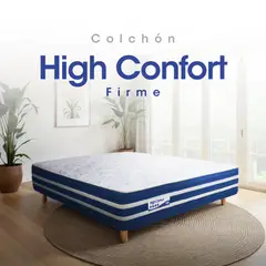 COLCHONES RELAX - Combo Colchón + Base Cama Doble Firme Espumado High Confort 140x190