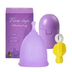 GENERICO - Copa Menstrual Talla S Silicona Médica + Vaso Esterilizador y Cepillo
