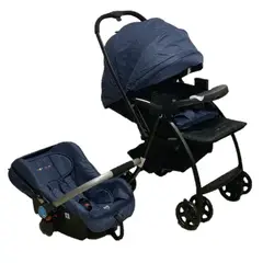 GENERICO - Coche Con Silla Carro Moisés Porta Bebe Paseador + Forro Azul