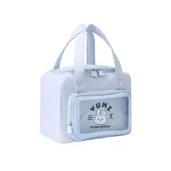 AEROBAG - LONCHERA PORTACOMIDA TÉRMICA IMPERMEABLE BOLSO TELA JEAN ALMUERZO ESCOLAR COLEGIO-AZUL CLARO
