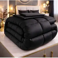GENERICO - Combo Edredon Tipo Plumon Cama Doble Beige Con Dos Fundas Y Cojines Mas Sabana Doble Blanca.