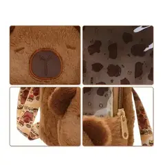 GENERICO - Mochila de Peluche Tipo Ita Bag con Diseño de Capibara y Bolsillo Frontal