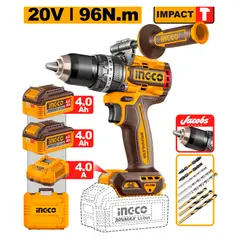 INGCO - Taladro de Impacto Inalámbrico 1/2" 20V 96 Nm 2100 RPM UCIDLI209688