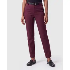 PATPRIMO - Pantalón Chino Con Cinturón Mujer Vino