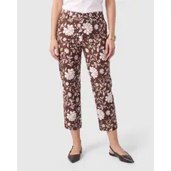 PATPRIMO - Pantalón Capri Estampado Para Mujer Café