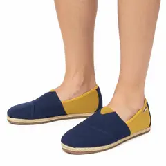 XIAN SHOES - Alpargata yute hombre azul mostaza Ref yh151
