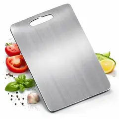 GENERICO - Tabla De Picar Acero Inoxidable Para Alimentos (Mas obsequio)