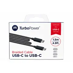 MOTOROLA - CABLE USB C - USB C 1.5M ENMALLADO CARGA RAPIDA