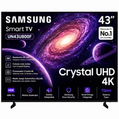 SAMSUNG - Televisor 43 Pulgadas 4K UHD Crystal Smart Tv UN43U8000FK Vision IA