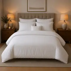 PLUMA LUNA - Funda de Plumón Cover Duvet Pomerania Blanco Queen