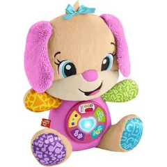 MATTEL - Perrito Peluche Rosa Bebe Smart Stages Puppy Aprende Ingles Fisher Price