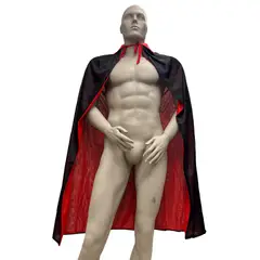 GENERICO - DISFRAZ CAPA VAMPIRO DRACULA CONDE 140CM DOBLE ROJA NEGRA