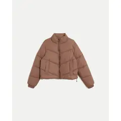 ATMOS - Chaqueta Acolchada Cuello Alto para Mujer Deportiva Color Café Marca