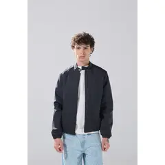 KOAJ - Chaqueta cuello neru azul oscuro con cremallera Hombre