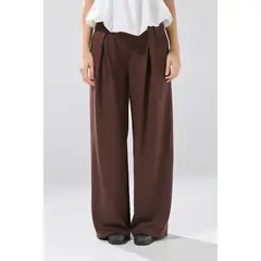 KOAJ - Pantalón unicolor jogger con bota ancha y prenses Mujer
