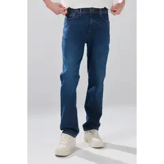 KOAJ - Jean straight leg infaltables azul con bota recta y bol Hombre