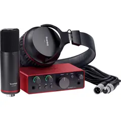 FOCUSRITE - Combo Scarlett Solo Studio 4ta Gen – Interfaz de Audio USB-C + Micrófono + Audífonos