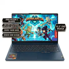 Lenovo - PORTATIL 15AHP10, AMD RYZEN 5 8640HS, CHIP AMD IA, RAM DDR5 16GB 5600, SSD 512GB 15.3"FHD AZU
