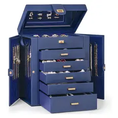 OTRAS MARCAS - Joyero Organizador AZUL estuche para guardar Joyas