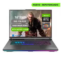 ASUS - PORTATIL ROG STRIX G16 G614PR RYZEN 9 8940HX RAM 96GB SSD 1TB RTX 5070TI 12GB
