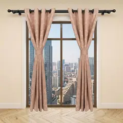 GENERICO - Cortina Beige en Jacquard De Aros 280cm Ancho 240cm Alto
