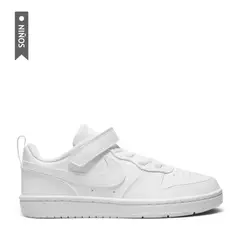 NIKE - Tenis Court Borough Low Recraft Bpv Niño-Blanco