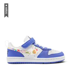 NIKE - Tenis Court Borough Low Fl Bpv Niño-Blanco/Azul